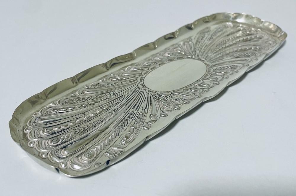 Antique Victorian Solid Sterling Silver Pin Tray Dressing Table 1896