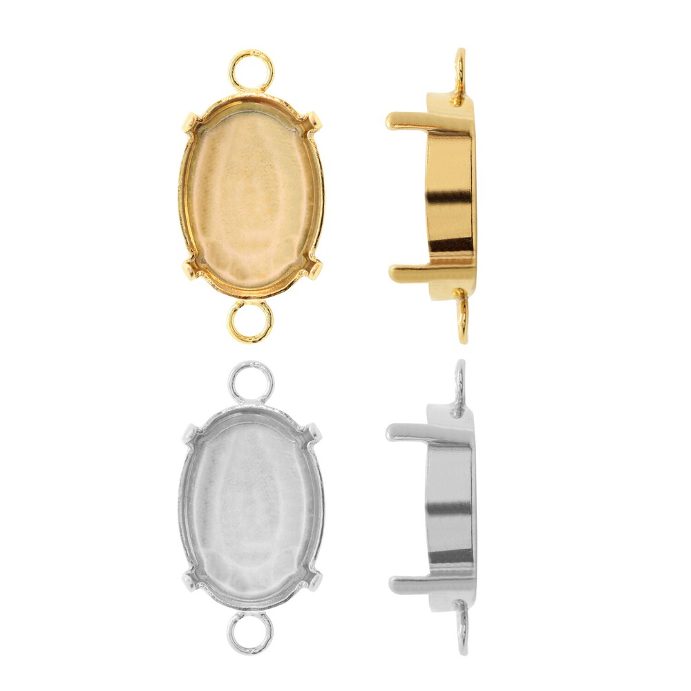 Brass Base/Connector for Embedding Oval Shape Fancy Crystals * Choose Color
