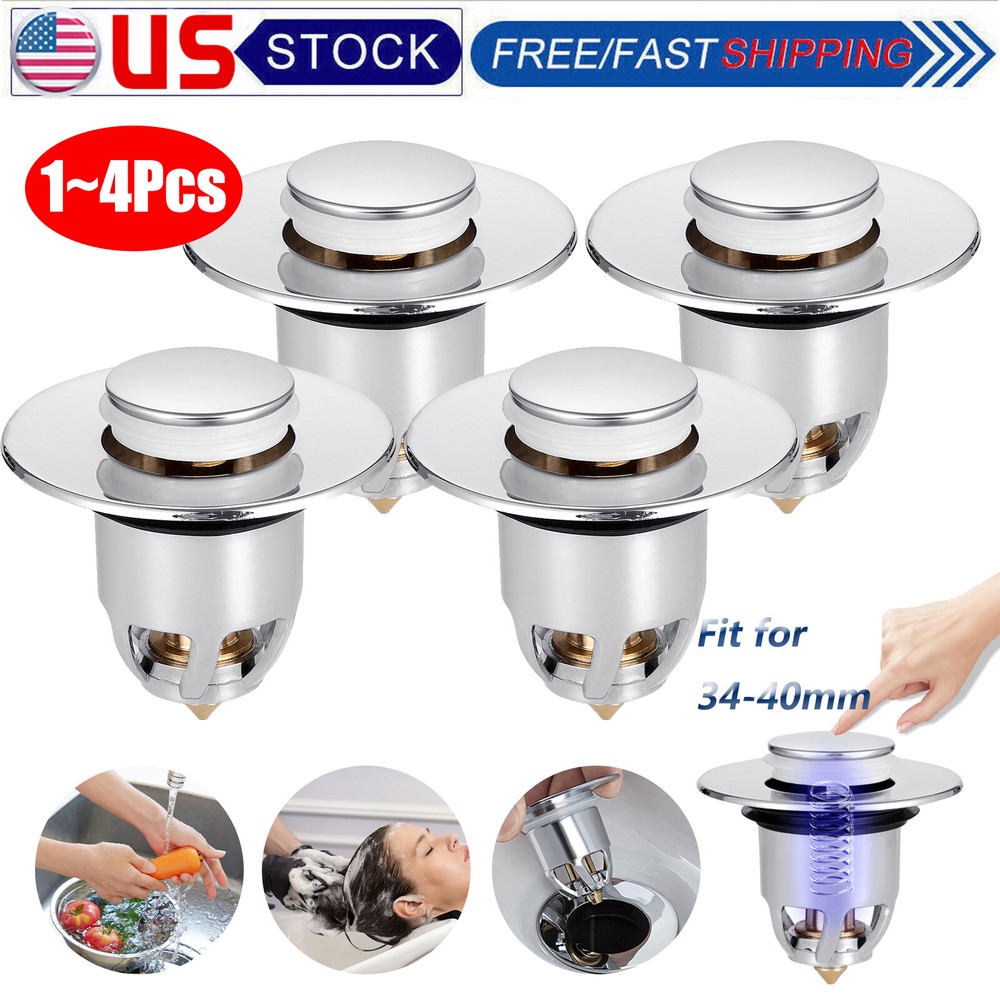 Bathtub Drain Stopper Bathroom Bath Tub Sink Waste Pop-Up Plug Replacements