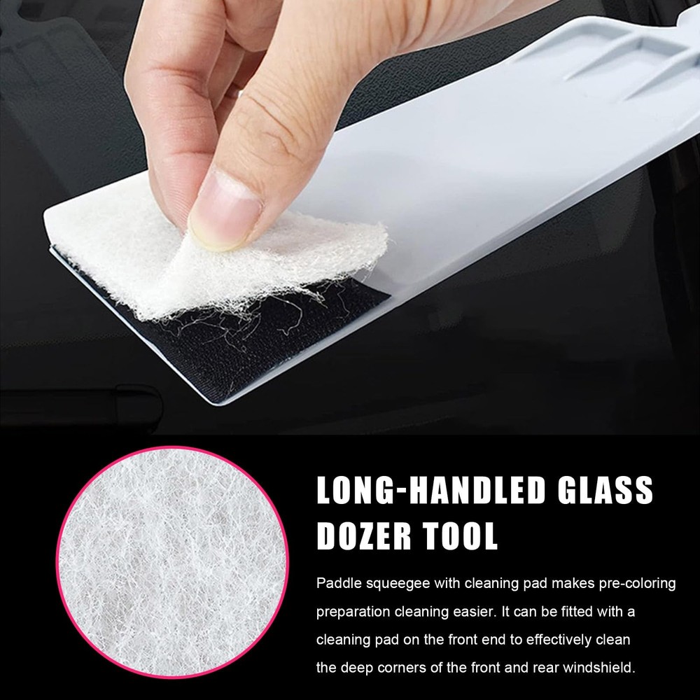 Dickno Bulldozer Squeegee, Long Handle Flat Glass Tint Tools, Gray