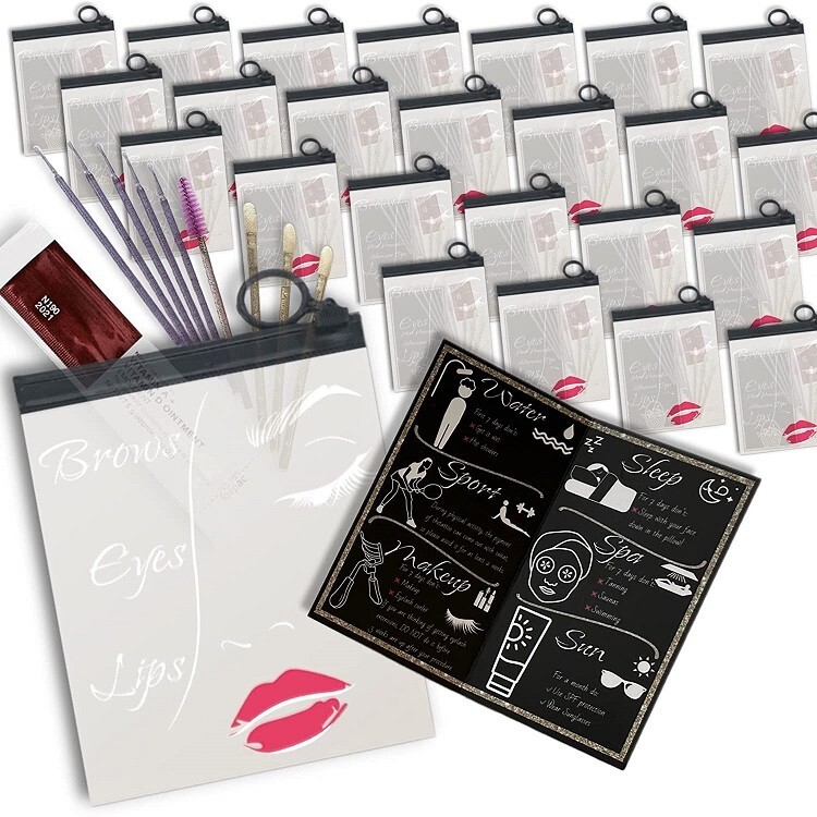 PMU and Microblading Aftercare Kit 25 Microbrush Applicators,Lip Brushes,Brushes