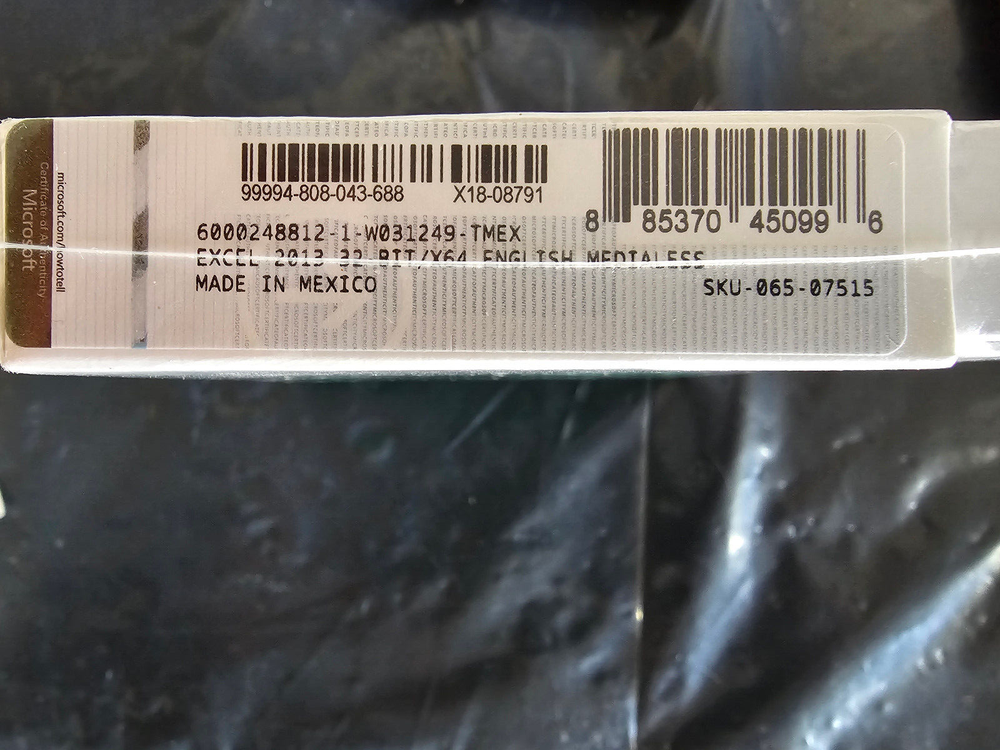 Microsoft Excel 2013 Product Key Card Full Retail Version for 2 PCs =SEALED BOX=