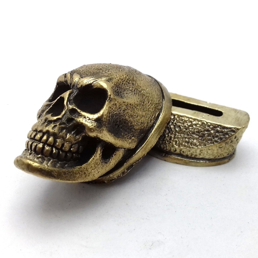 SET SKULL SOLID BRONZE FINGER GUARD BOLSTER & POMMEL CUSTOM KNIFE MAKING