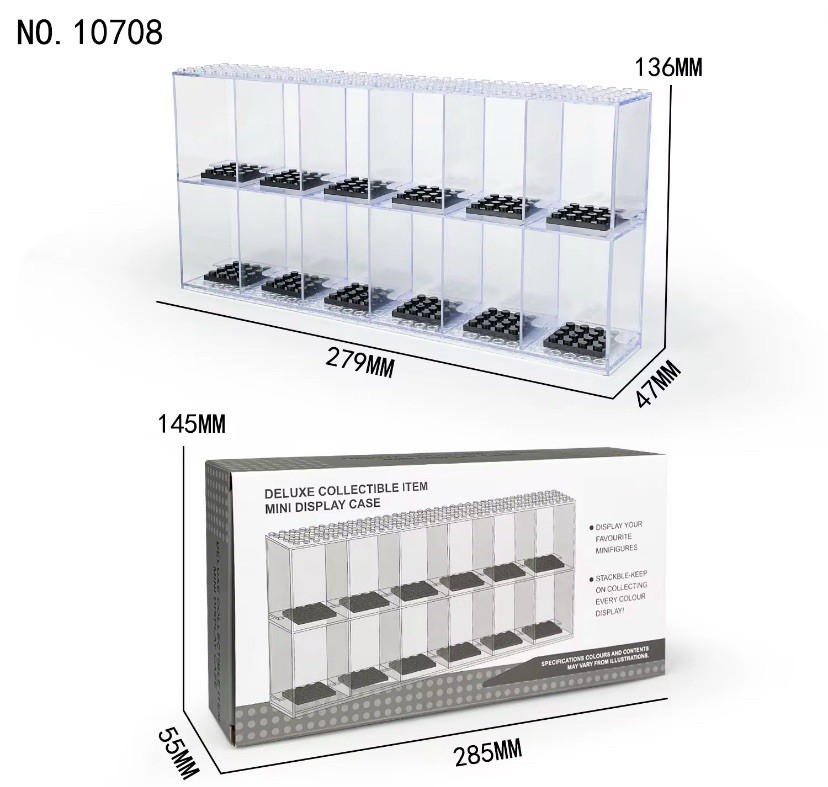Minifigure Display Case - Acrylic Box Clear Dustproof Clear [New]