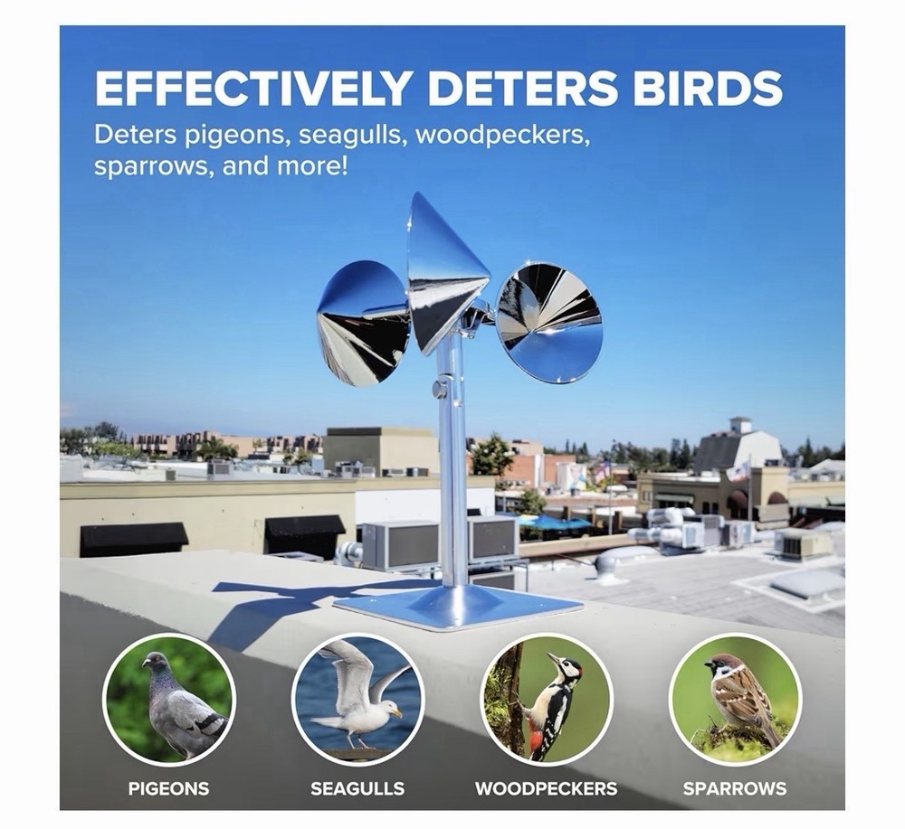 Bird B Gone Reflect-A-Bird Spinning Bird Deterrent Wind Powered Reflective Adj