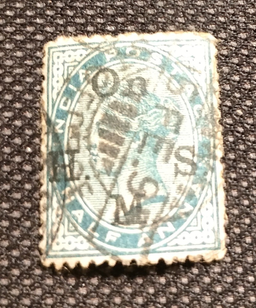India stamp 1890s Used. Half Anna