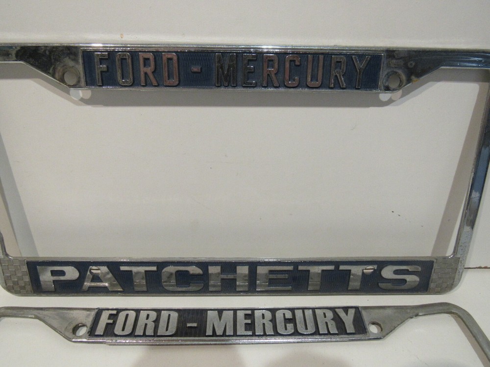 PATCHETTS Ford Mercury SET License Plates Frames Embosses