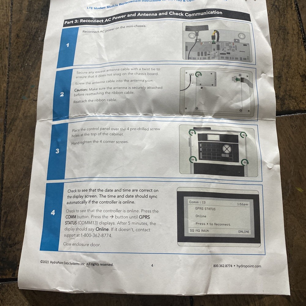 WeatherTrak Pro3 OptiFlow XR Controllers Replacing LTE Modem Module 75LTERPEL