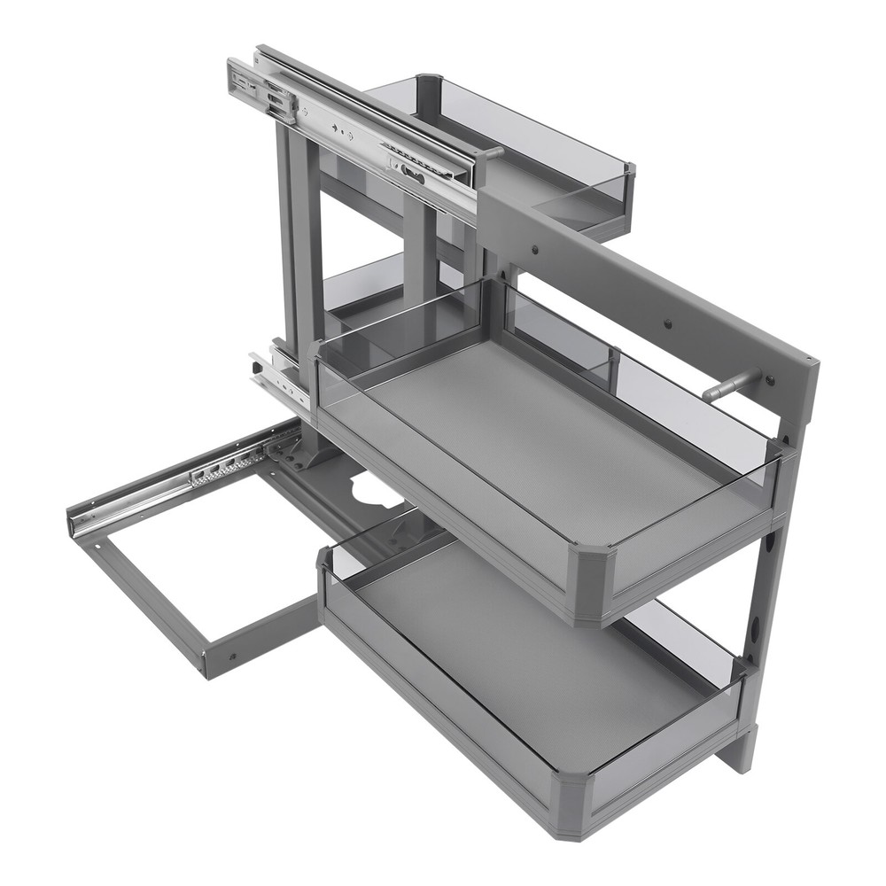 Blind Corner Pull Out Pantry Racks Left&Right Open Min Opening 14.57" W/4 Basket