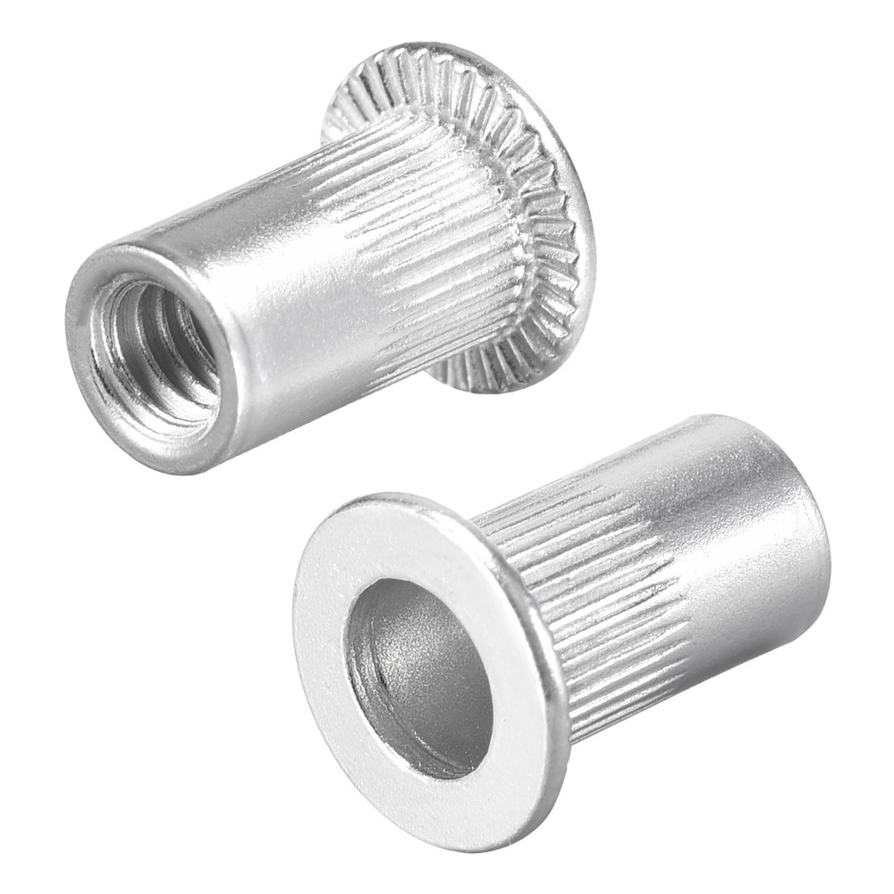 #8-32 Rivet Nuts Aluminium Alloy Knurled Flat Head Threaded Insert Nut 25pcs