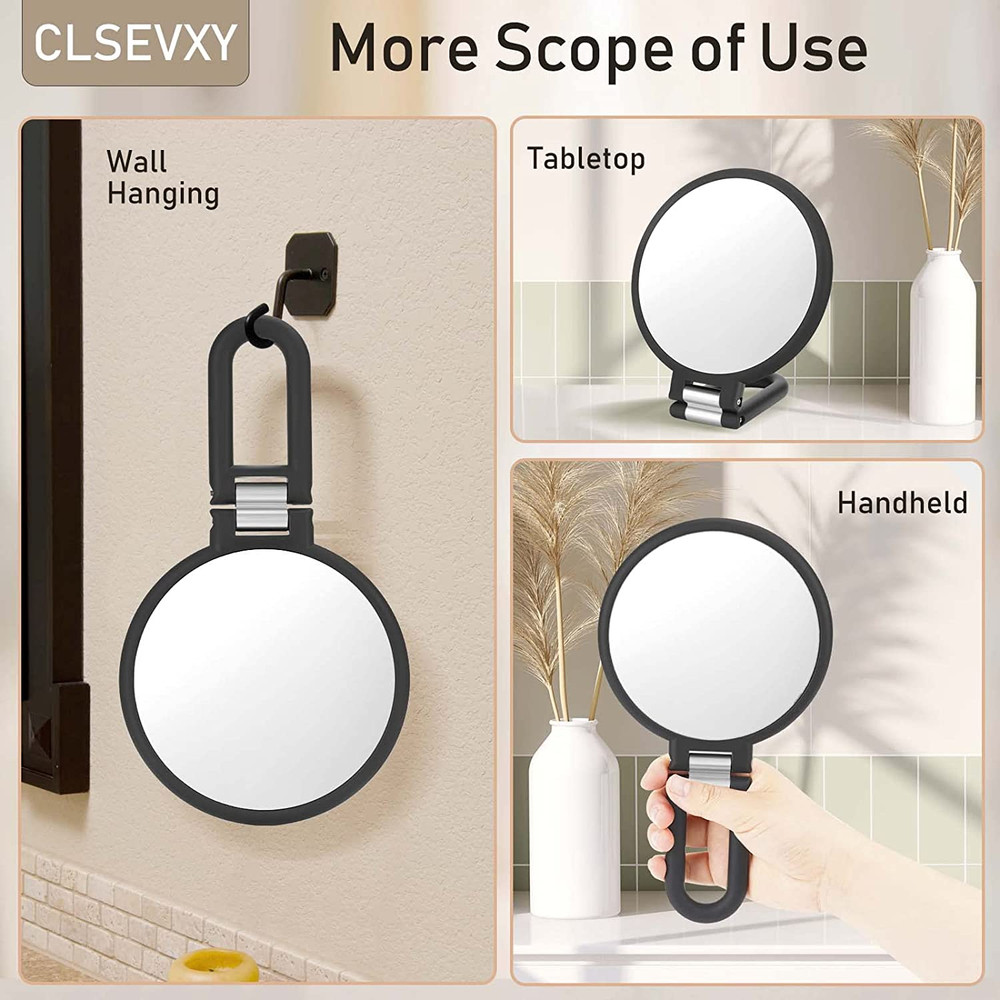 Magnifying Handheld Mirror Double Sided, 1X 15X Magnification Hand Mirrors, Fol