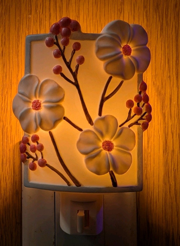 Ceramic Floral Night Light Flowers