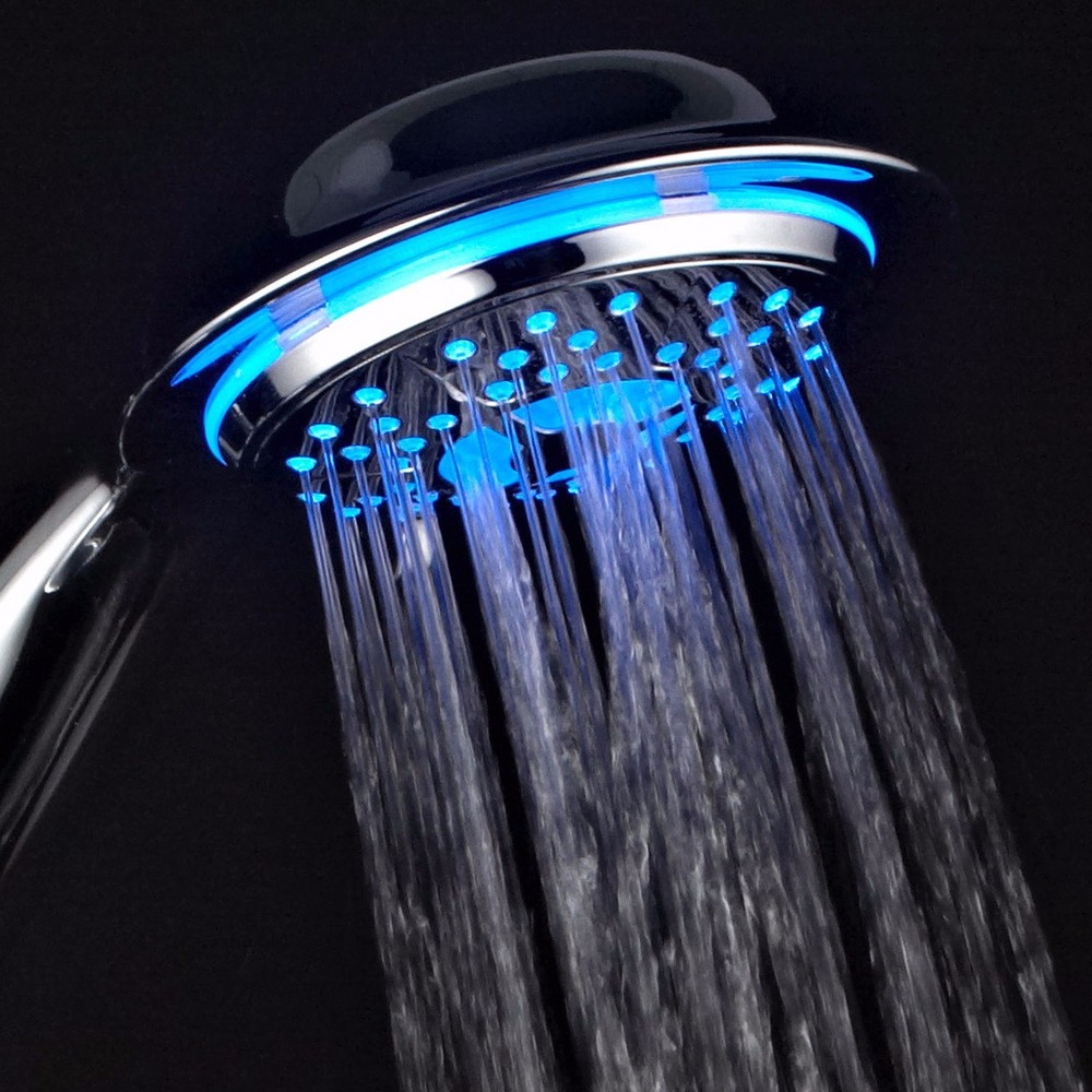 PowerSpa High Pressure 4-Inch LED Hand Shower with 4 Settings