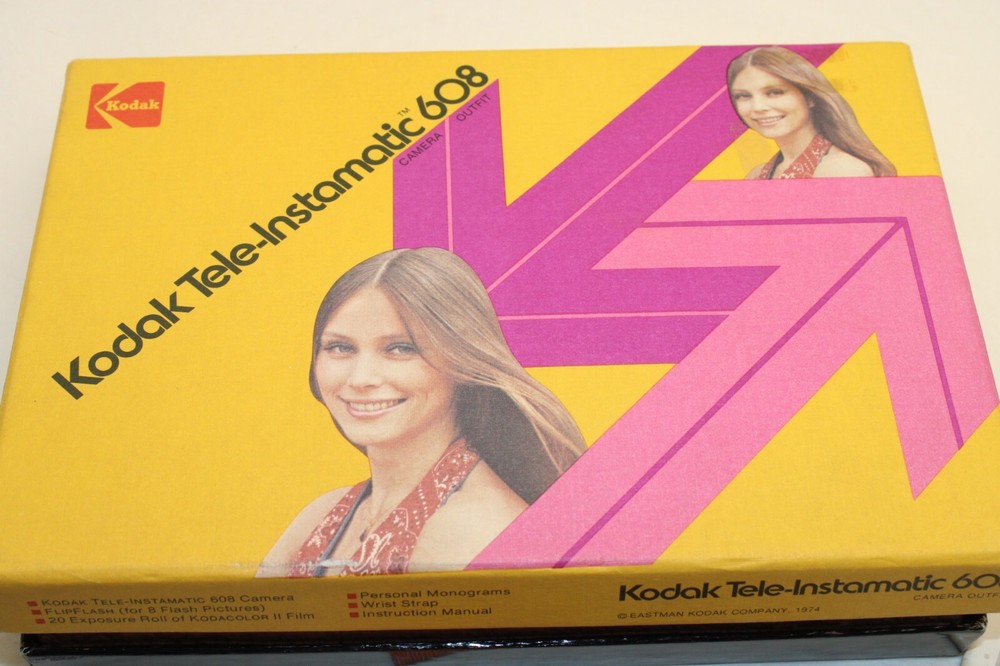 Kodak Tele-Instamatic 608 Camera Box Manual, Bulbs - UNTESTED