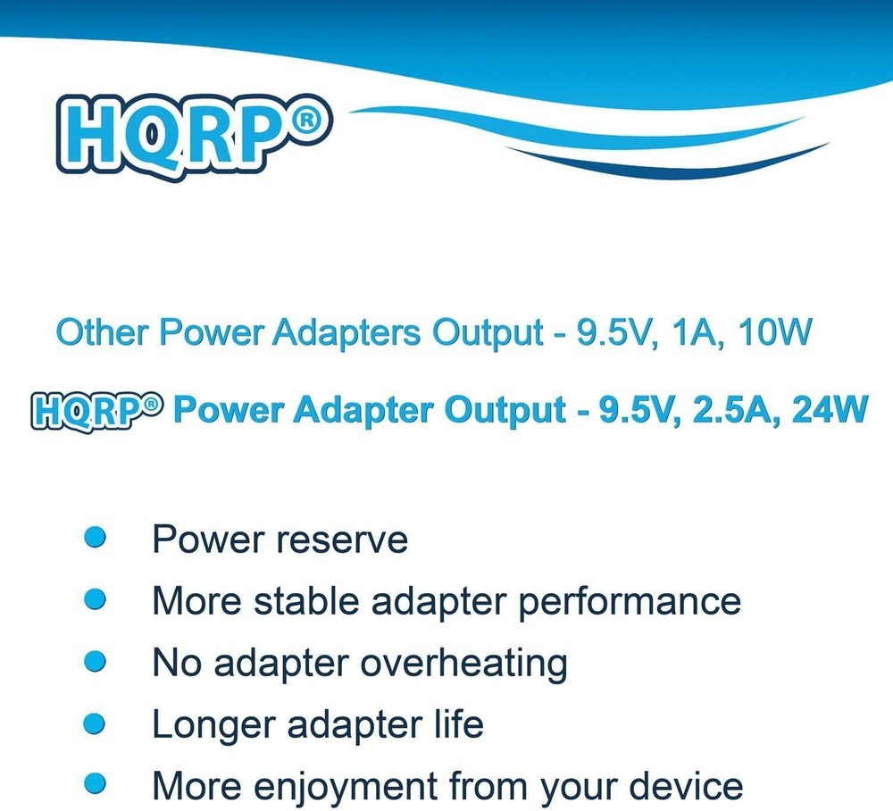 HQRP AC Adapter for Casio ADE95100 AD-E95100 ADE95100L AD-E95100L AD-E95100LE