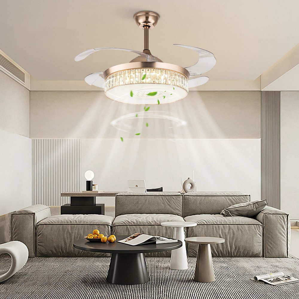 Adjustable Ceiling Fan Light With Remote Control Ceiling Fan Lamp For Bedroom