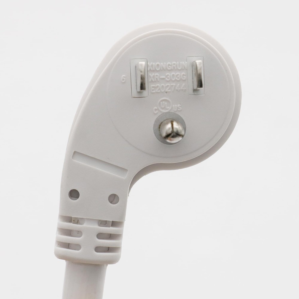 FIRMERST 1875W Low Profile Flat Plug 2Ft Extension Cord 2 Feet-1 Pack, White