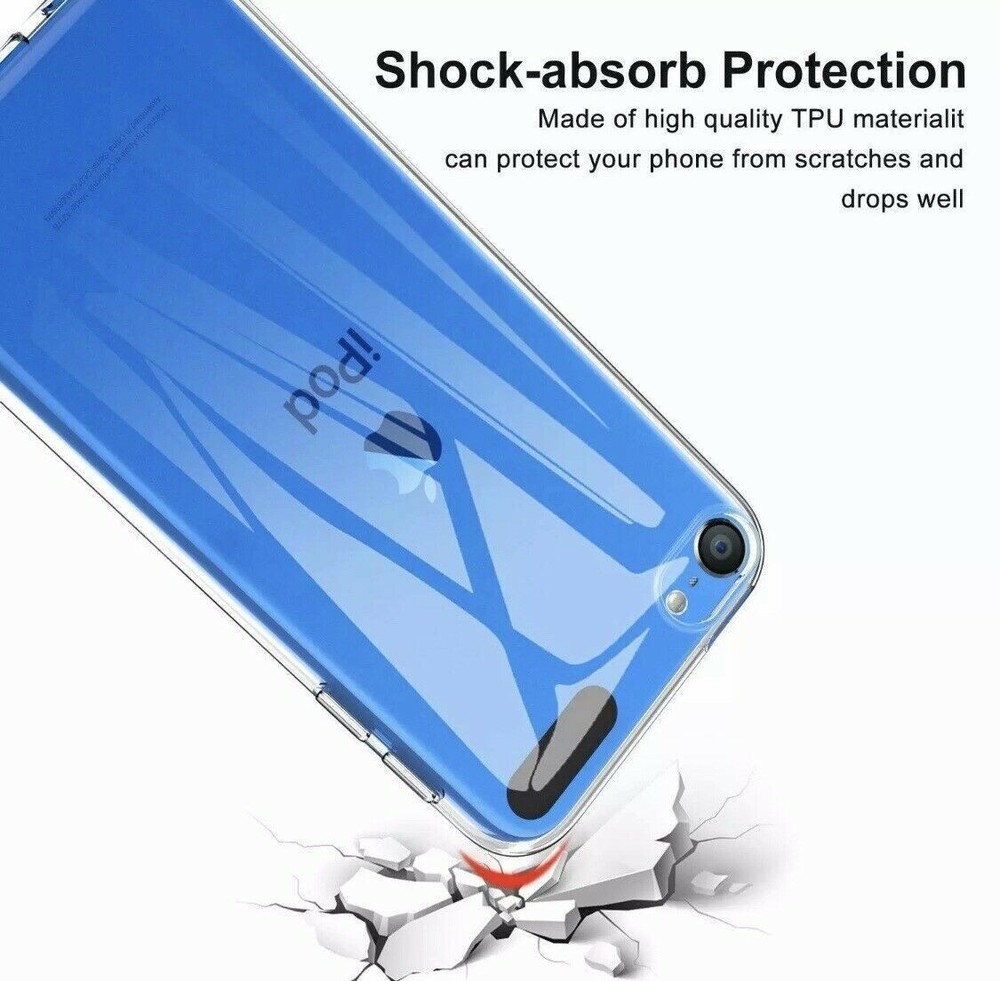 iPod Touch 5th 6th & 7th Generation - 2 Pack Soft Silicone TPU Rubber Clear Case