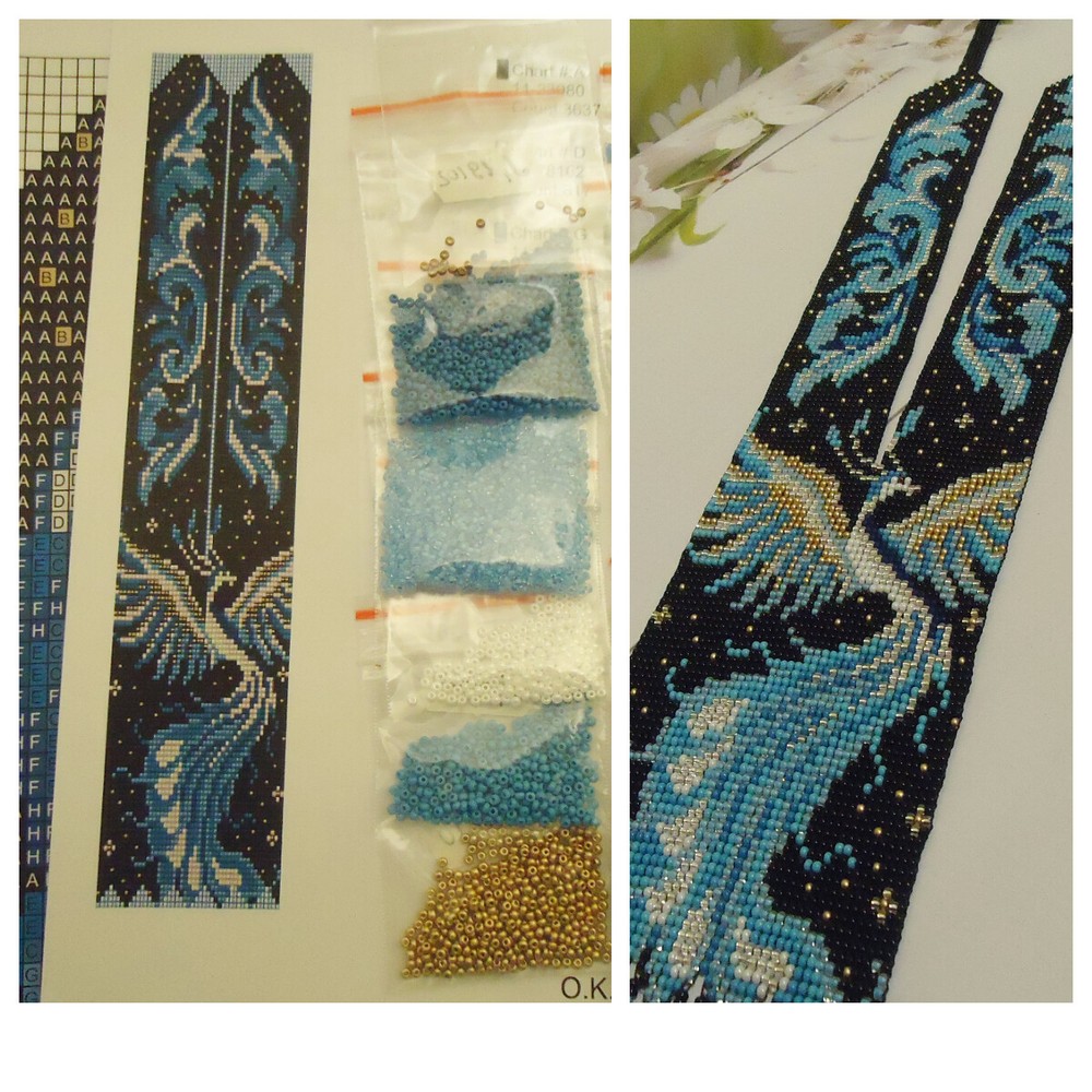 Kit for making a necklace gerdan. Beading Loom Pattern. #B3a