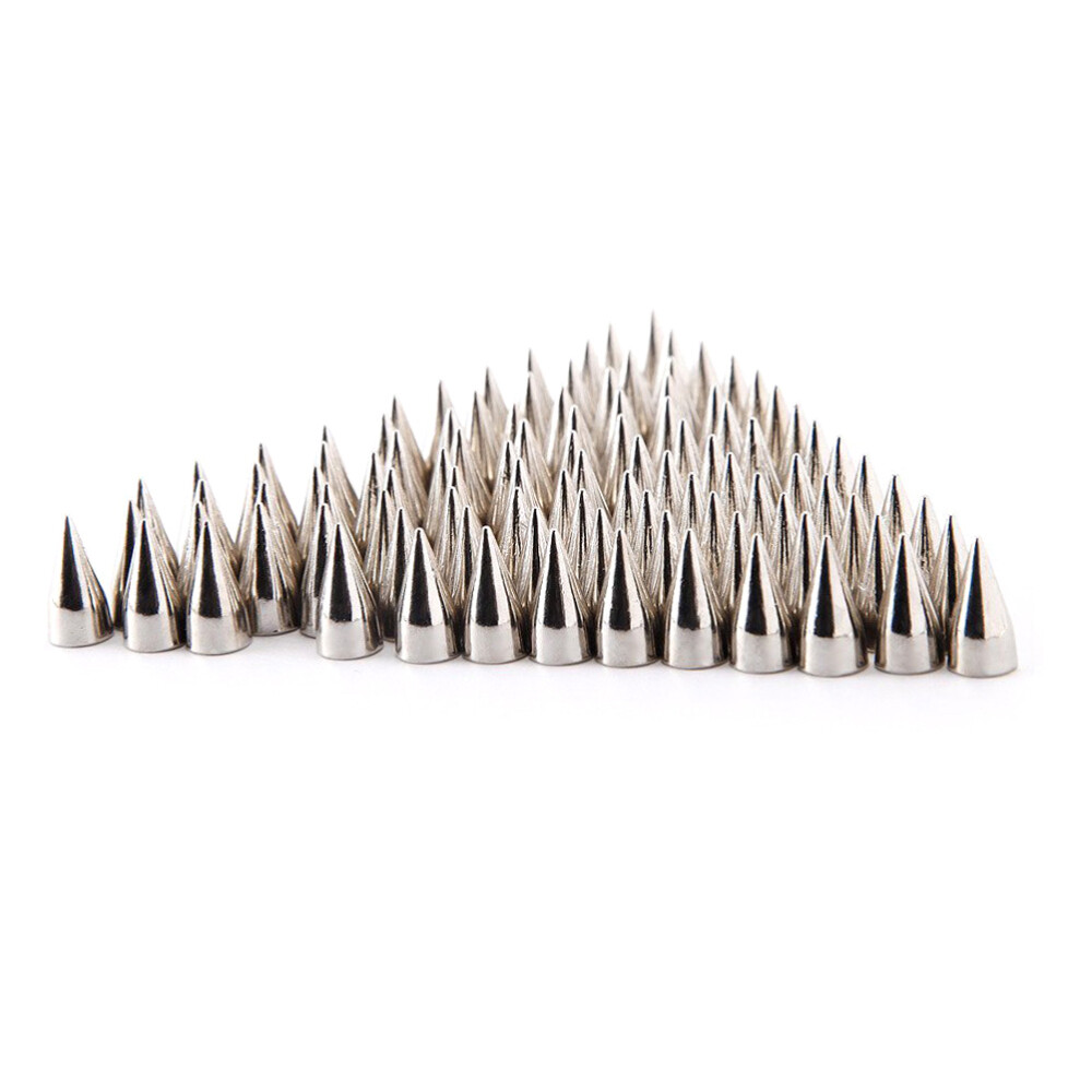 100pcs 7*9mm Metal Cone Spikes Screwback Studs DIY