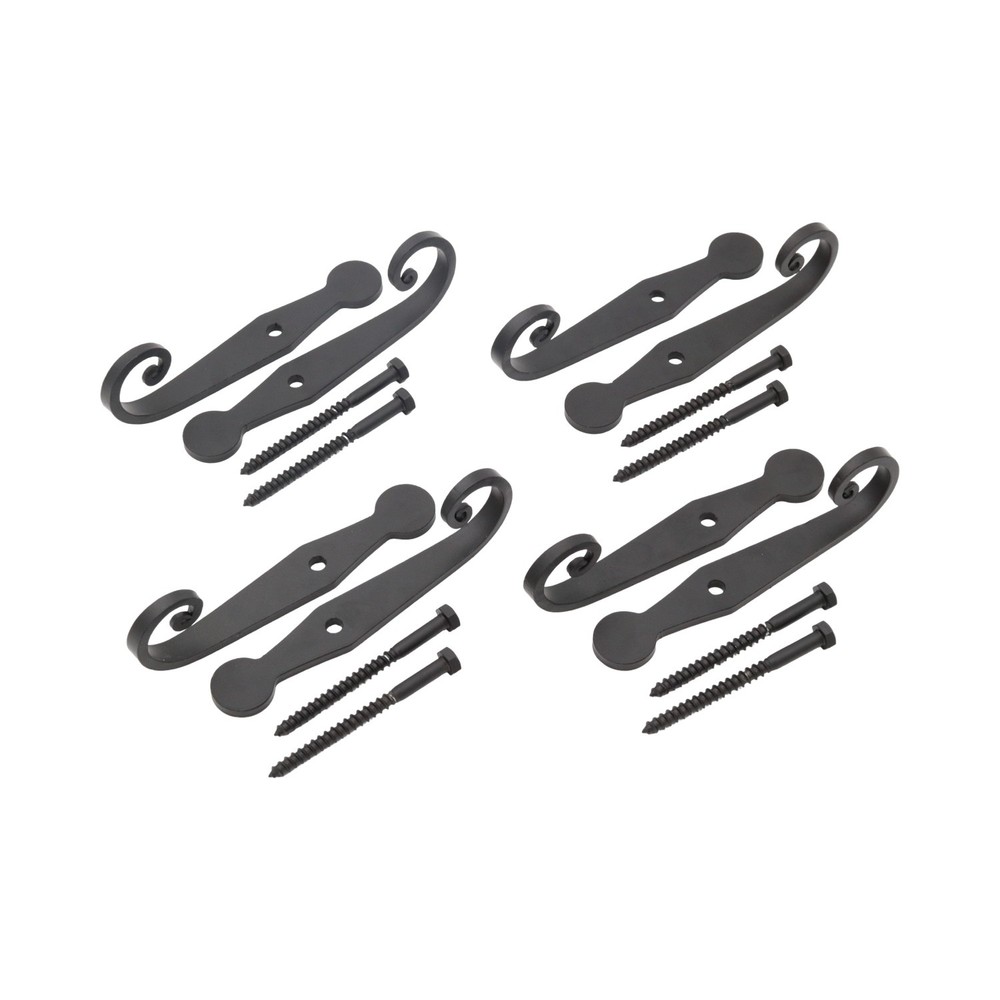 Wrought Iron Rat Tail Hand Made Colonial Shutter Dogs - 4 Pair