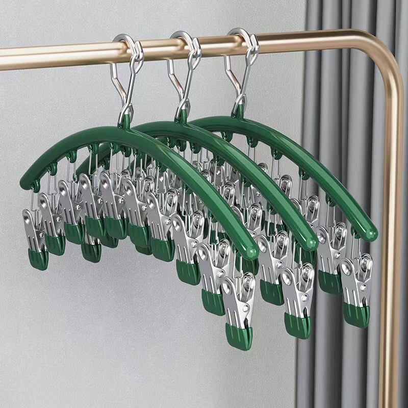 Clothes Hanger with Multiple Clips for Home Use Retractable Travel Space-Saving