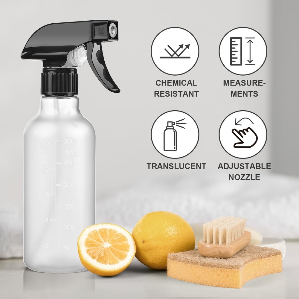 Bealee 2 Pack 10oz Spray Bottles Mist & Stream, Refillable, BPAFree