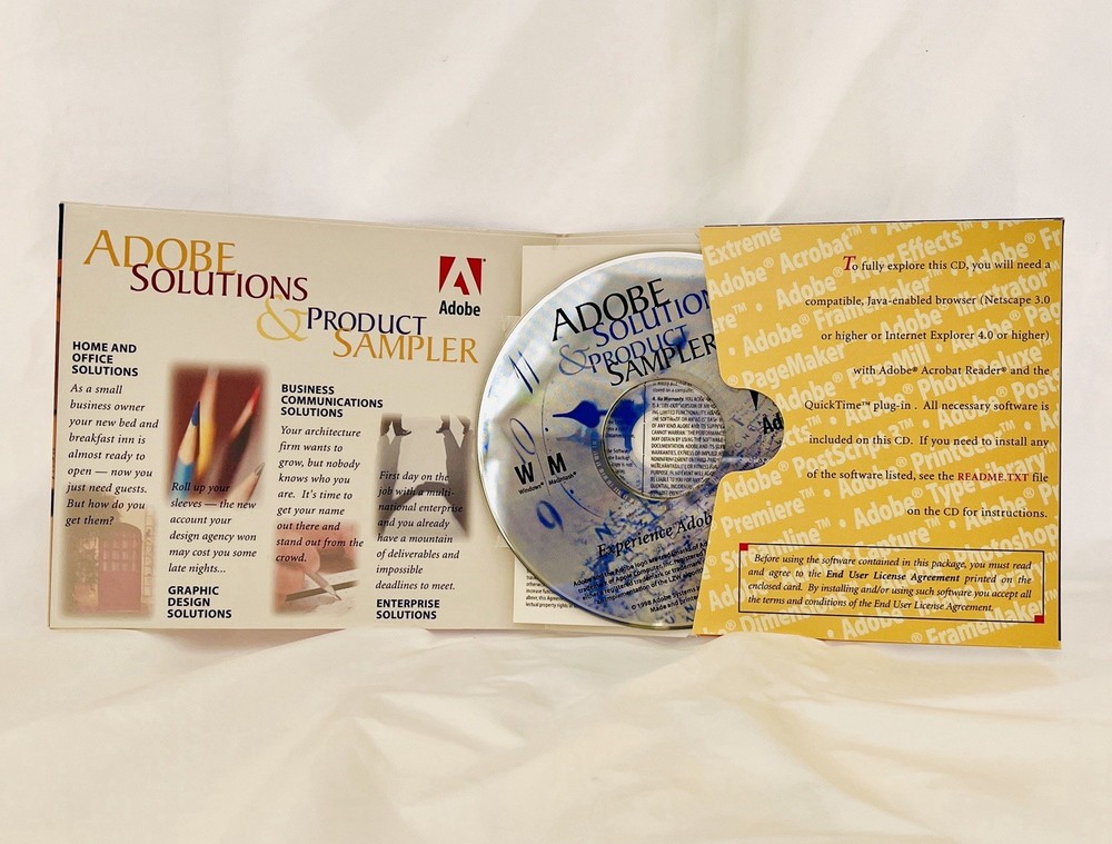Promotional Adobe Solutions &Product Sampler Tryout Versions Issue One Graphic