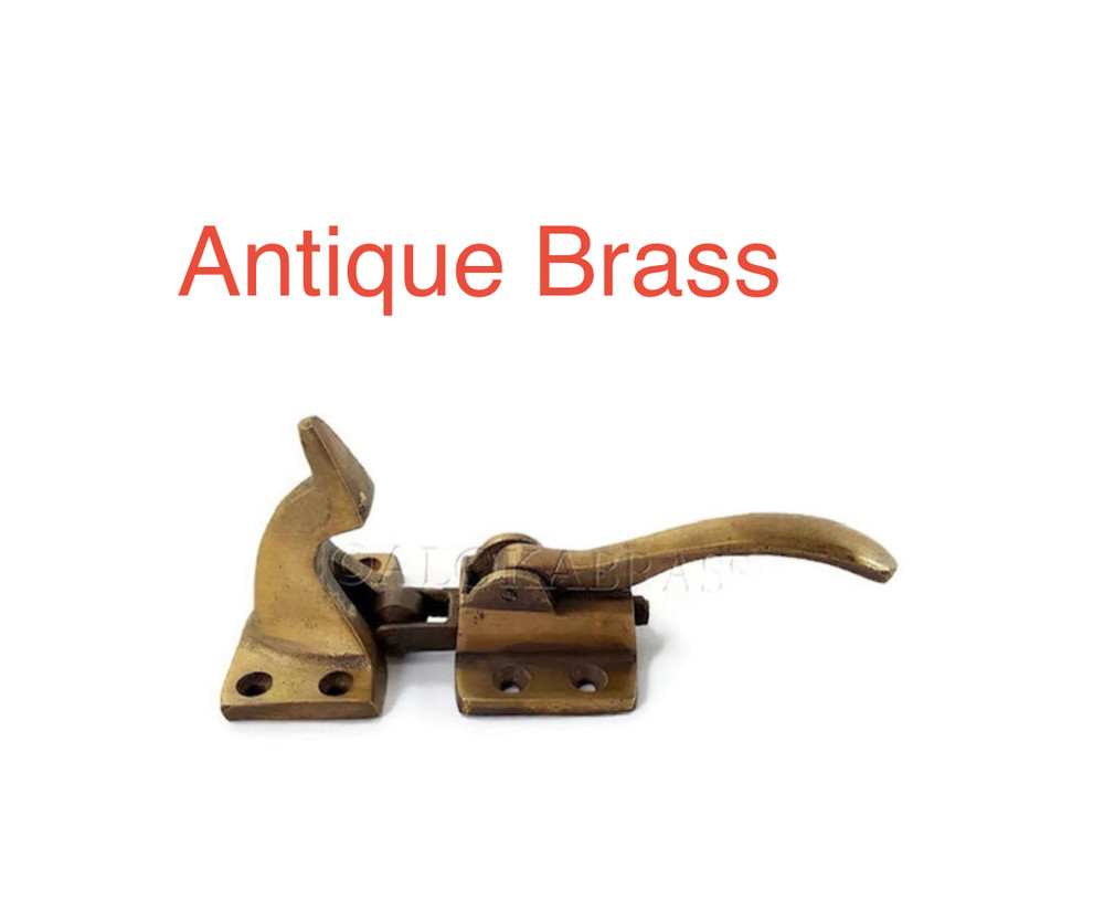 1/2" offset Solid Brass Rare 5" Ice Box Catch Lever heavy old style cast kitchen