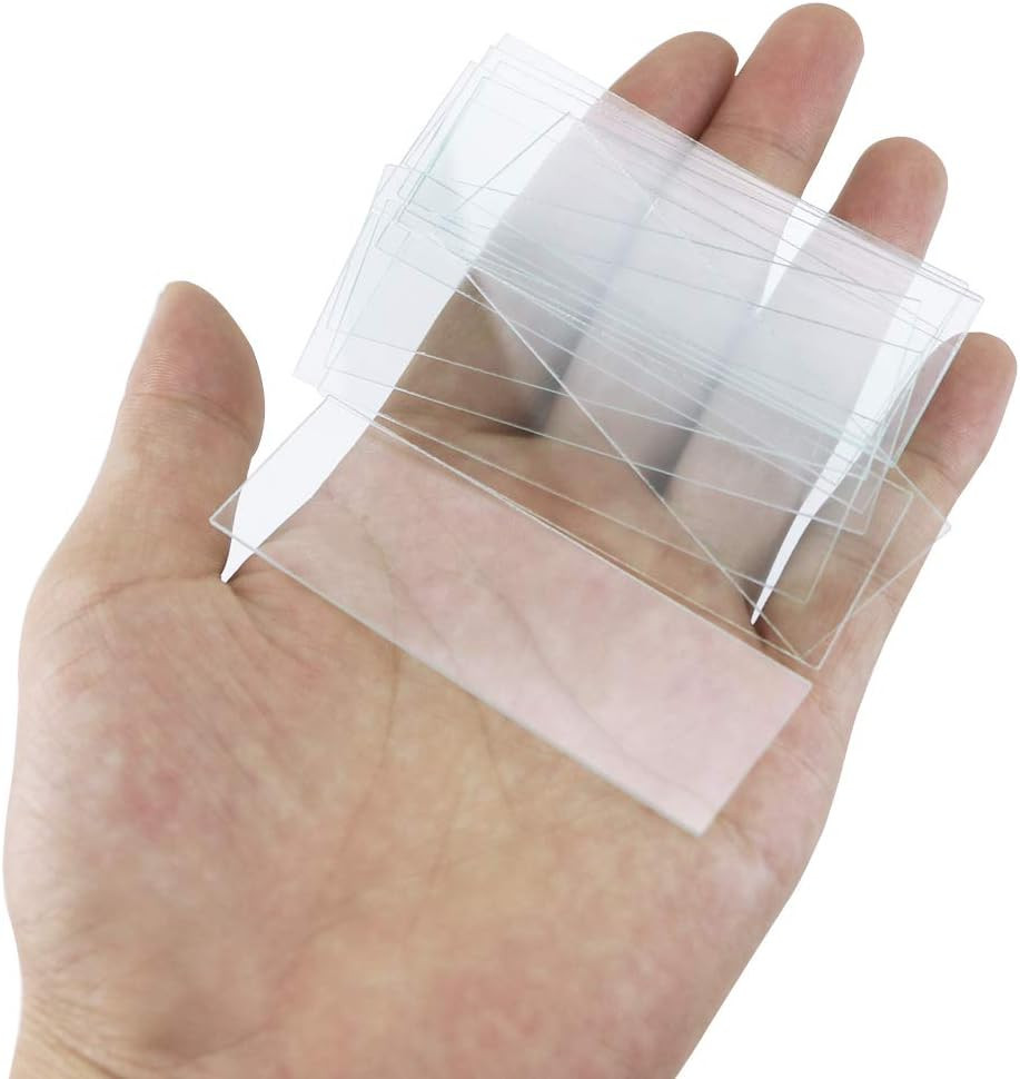 Twdrer 100PCS Clear Transparent Blank Microscope Slides and 100PCS Square Covers