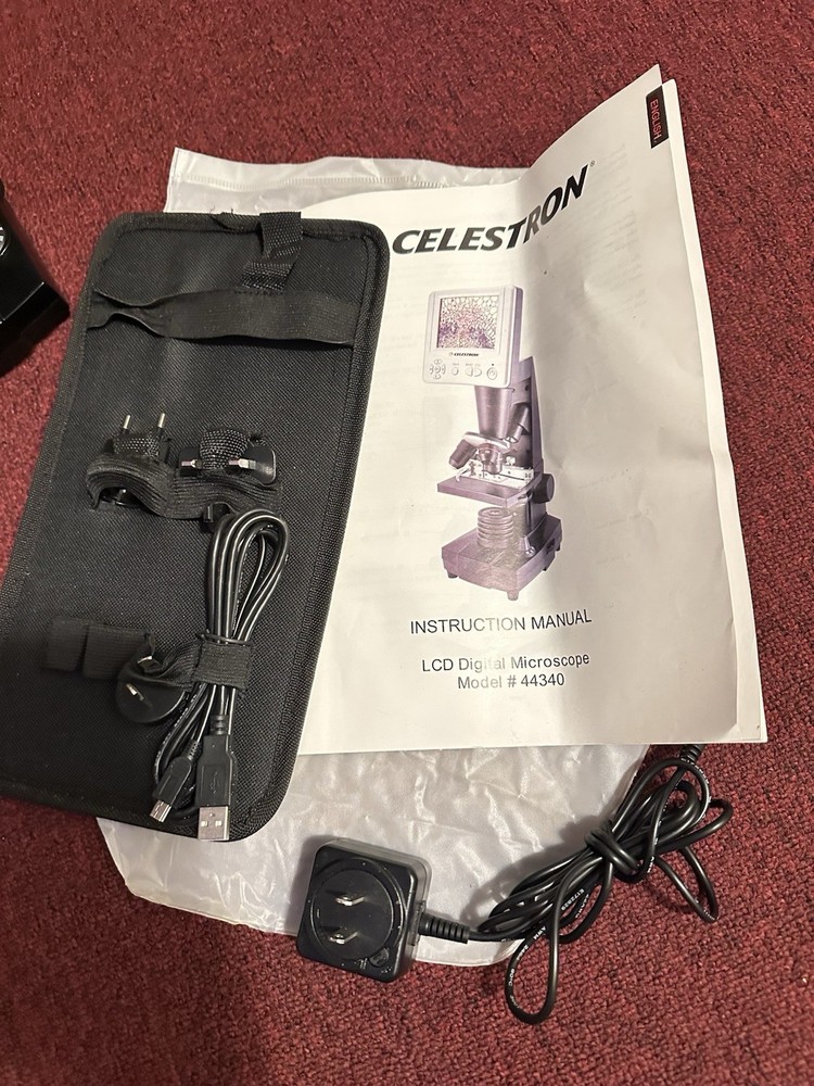 CELESTRON 44340 3.5" LDM LCD DIGITAL MICROSCOPE WITH MANUAL & CASE