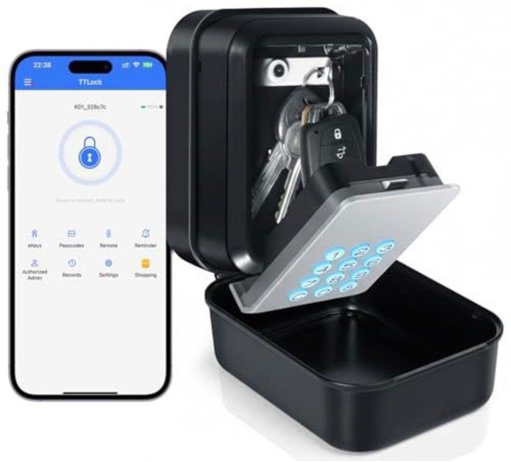 Smart Key Lock Box with Code – Bluetooth  PIN Unlock, APP Controlled Digital ...