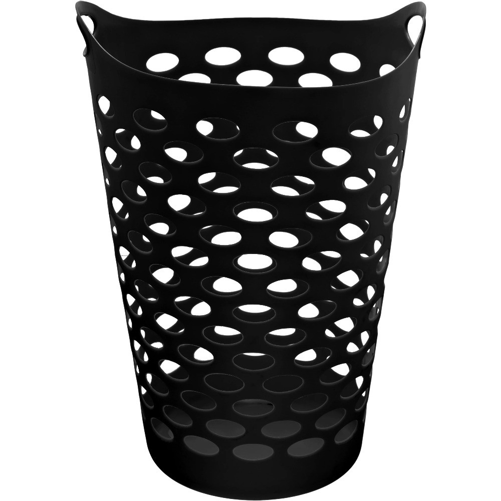 (2 pack) Flex Carrying Handles Laundry Hamper, Black, Adult