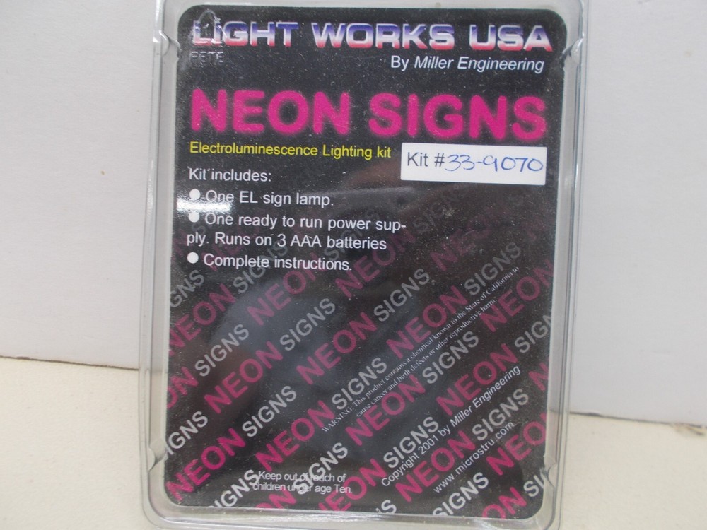LIGHT WORKS-#33-9070-CHESSE SYSTEM-NEON SIGNS~ N-SCALE