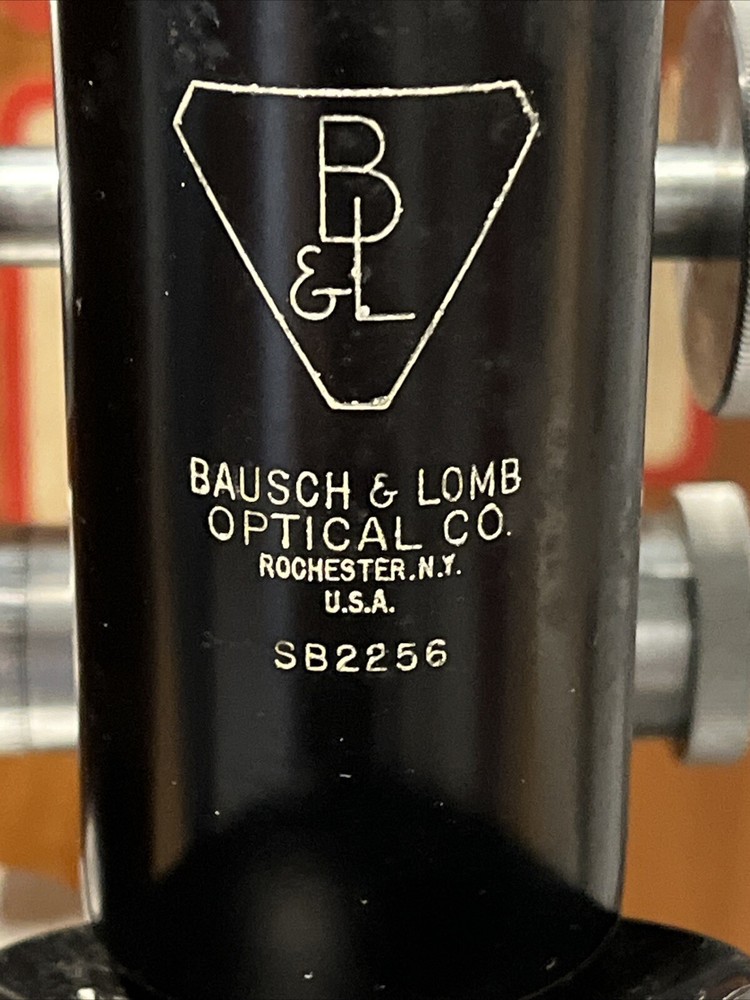 Antique Bausch & Lomb Microscope With Box Slides Substage Illuminator + More