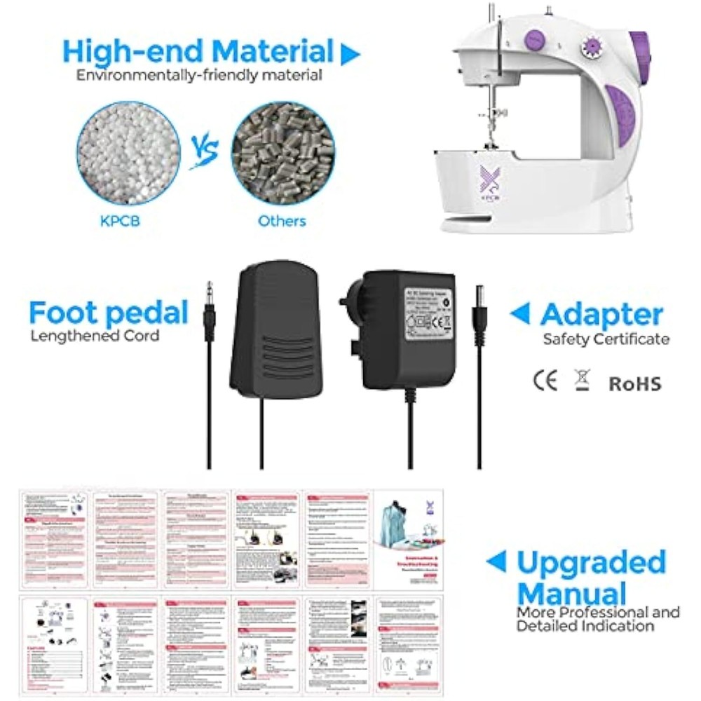 KPCB Mini Sewing Machine with Upgraded Eco-Friendly Material