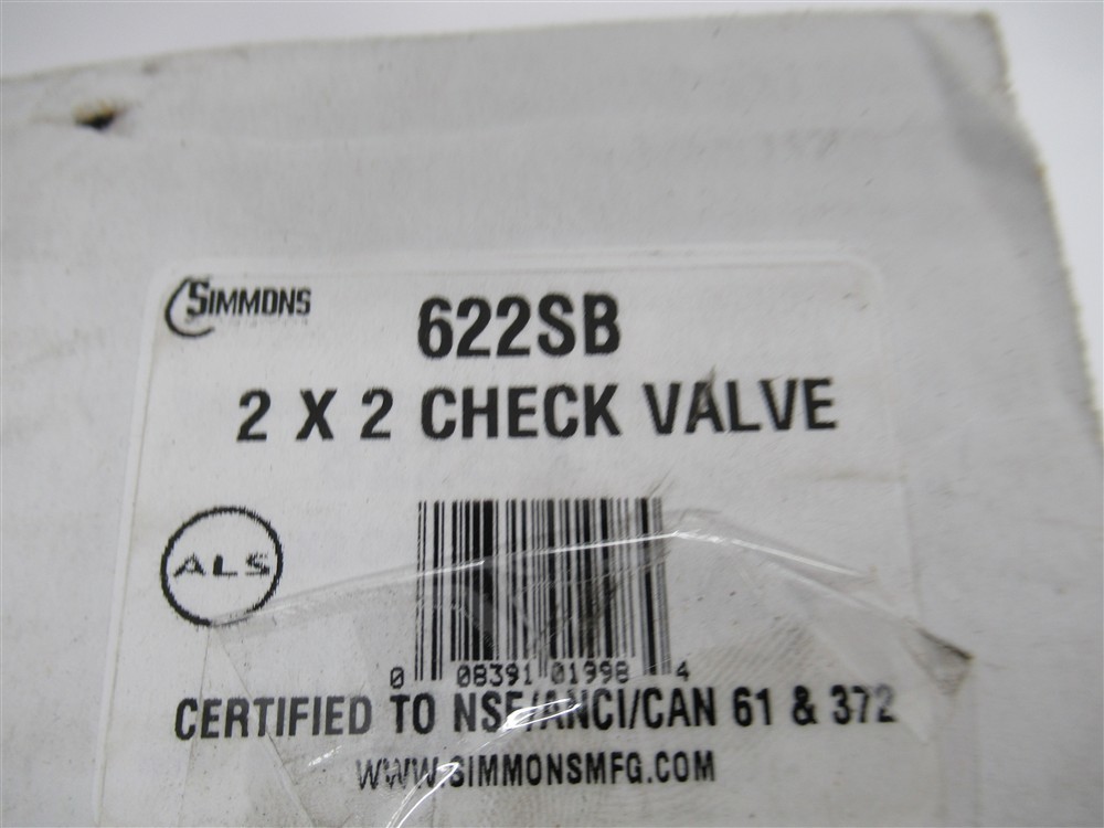 Simmons 622SB , 2" Bronze Check Valve