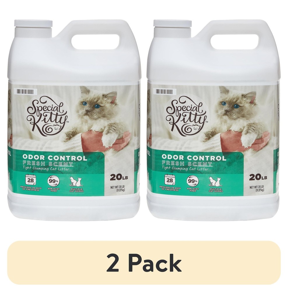 2 pack Clumping Clay Cat Litter Fresh Scent 20 lbs Jug
