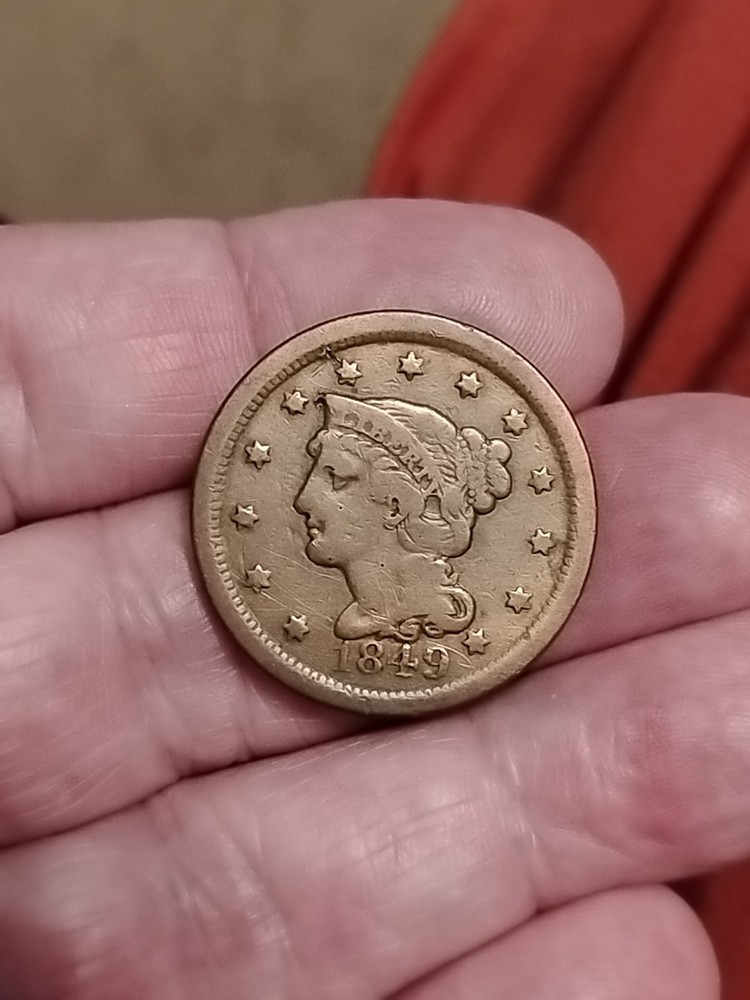 1849 Large Cent N-2 Terminal Die State