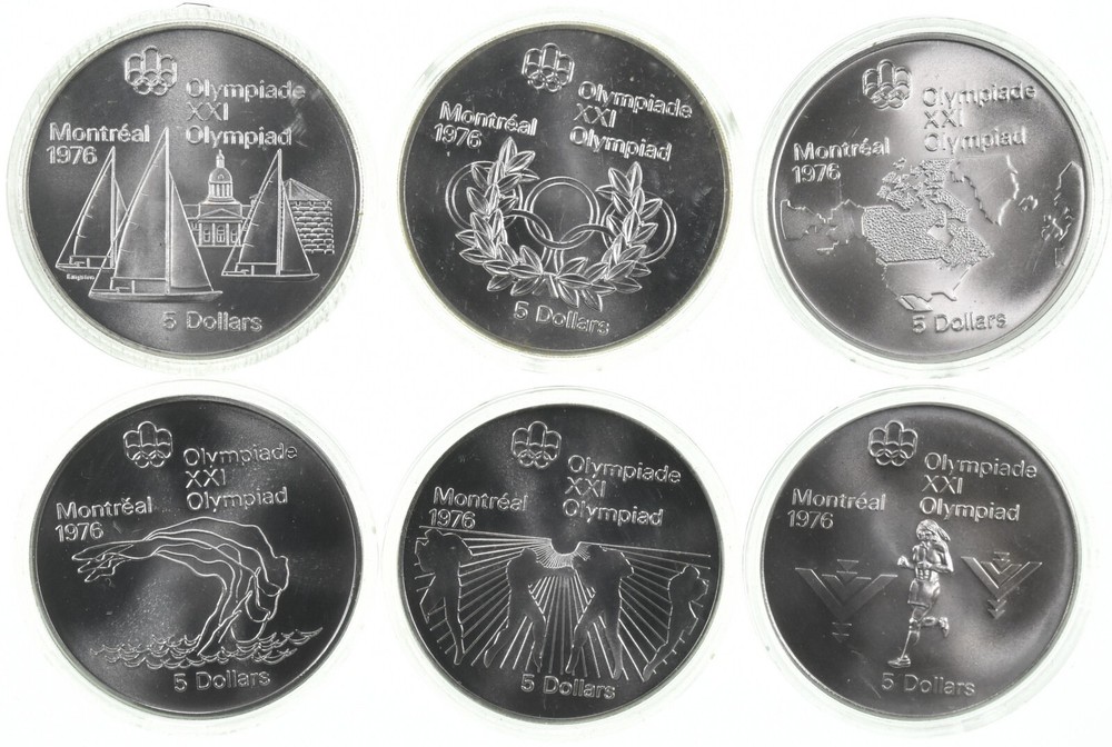Random 1972-1976 Unc Canada 5 Dollar Olympic Commemorative Coin
