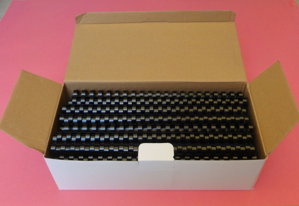 14mm (80 sheets) Plastic Binding Comb 20 Ring Box of 100 - Black