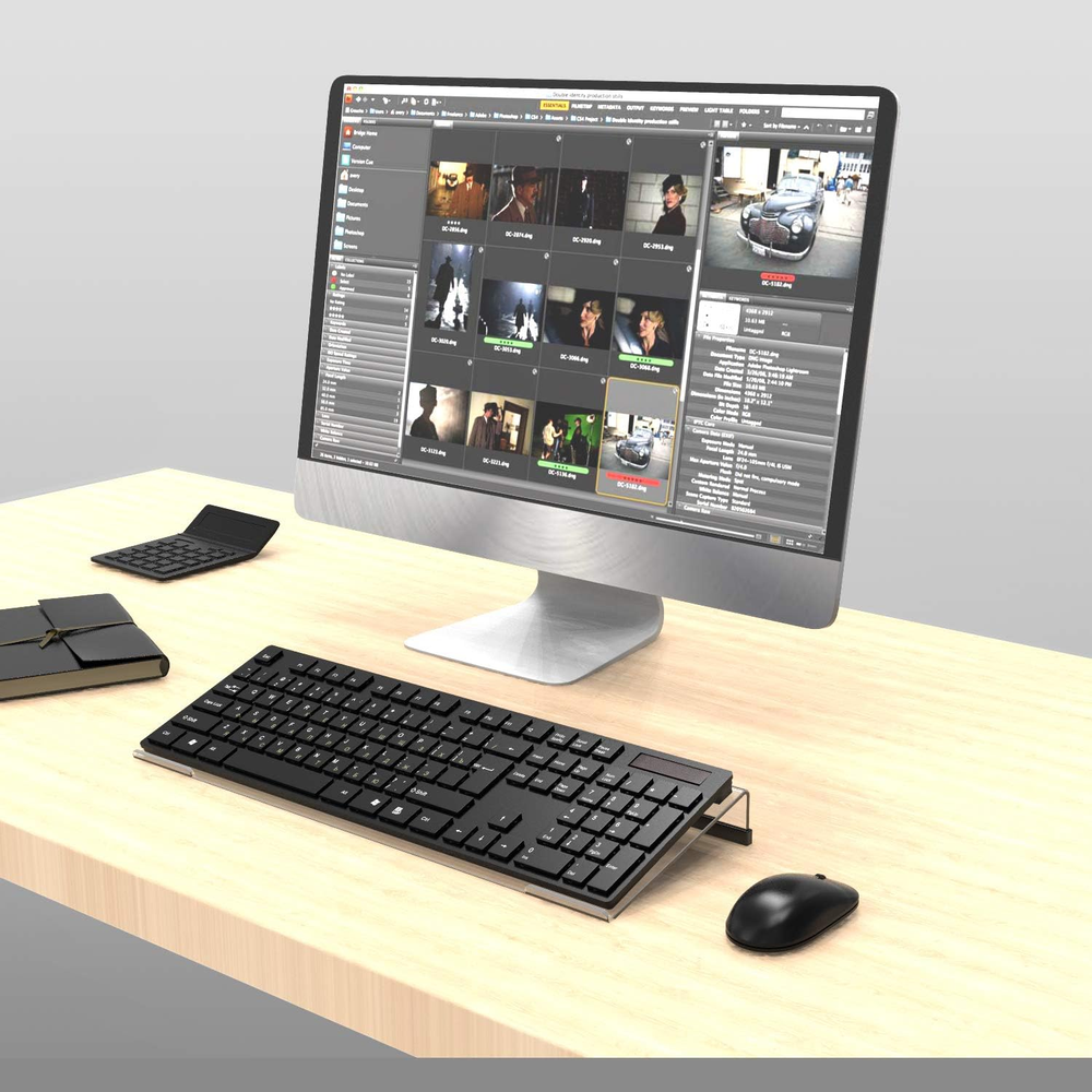 Acrylic Tilted Computer Keyboard Stand for Ergonomic Typing