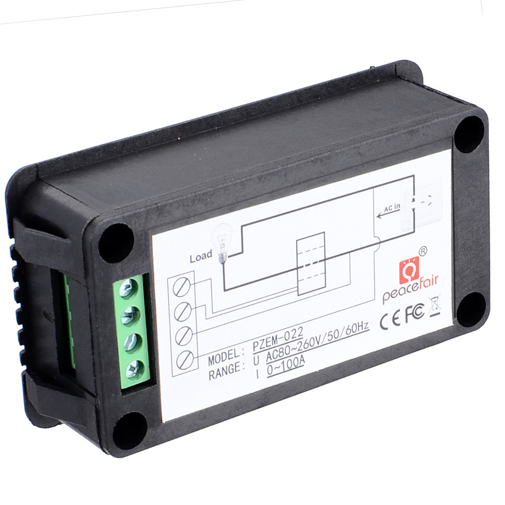 New 6 in 1 AC80-260V/100A Voltmeter Ammeter Power Factor Energy Frequency Meter