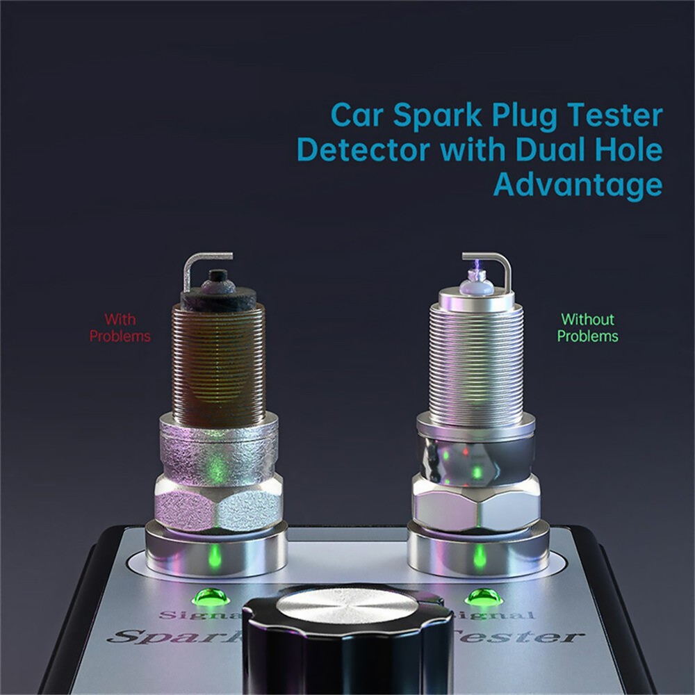 12V Spark Plug Tester 2 Hole Diagnostic Tool Gasoline Car Ignition Analyzer