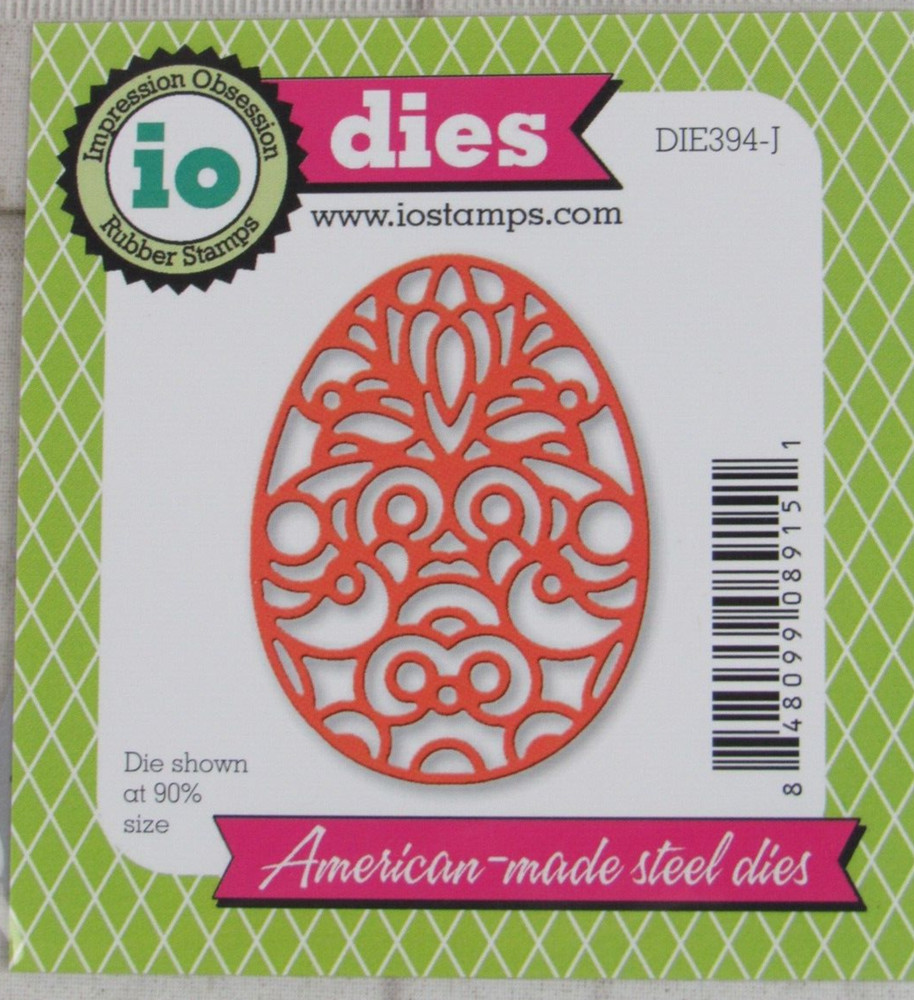 Impression Obsession Ornate Easter Egg 2 Die Cut, DIE394-J