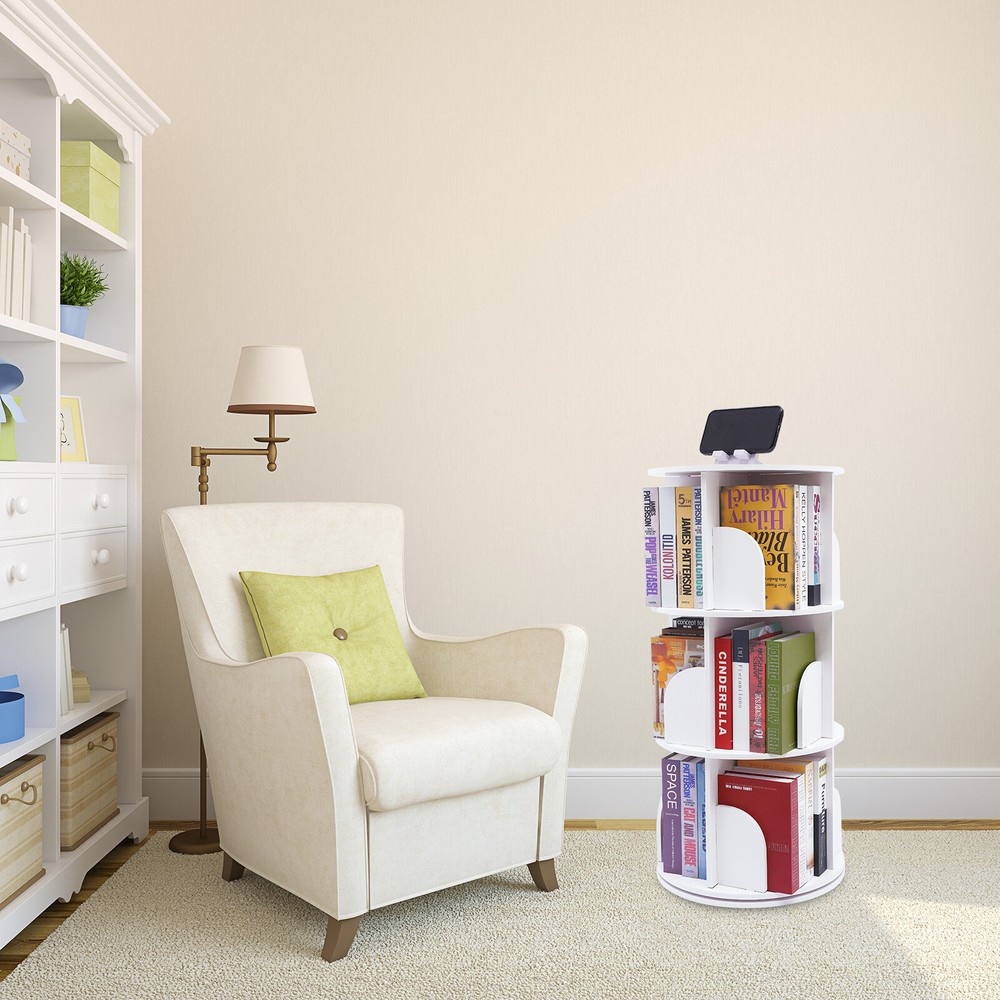 12-Compartments Stackable Shelf Bookshelf Organizer Holder Books Storage Stand
