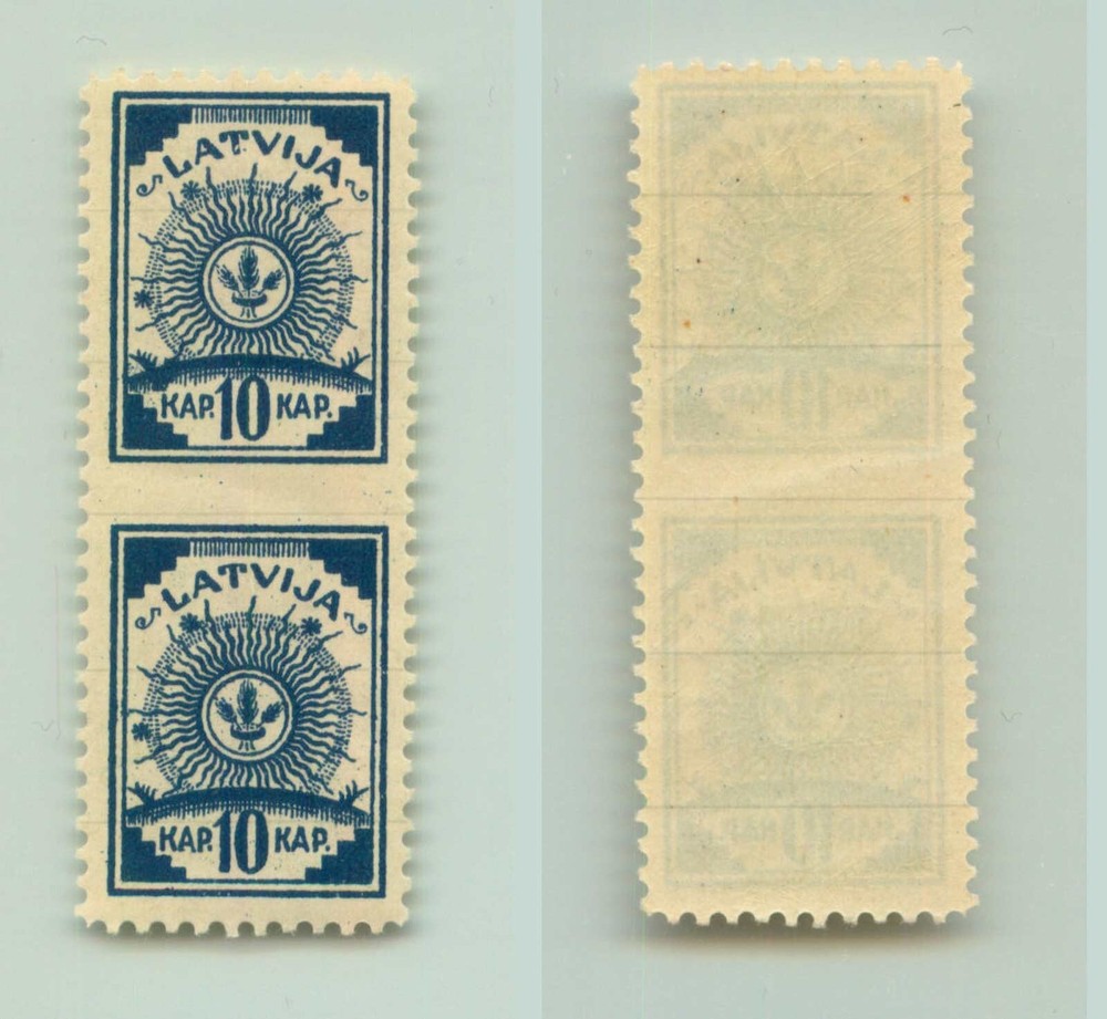 Latvia 1919 SC 7 MNH missing perf, pair. rtc2197