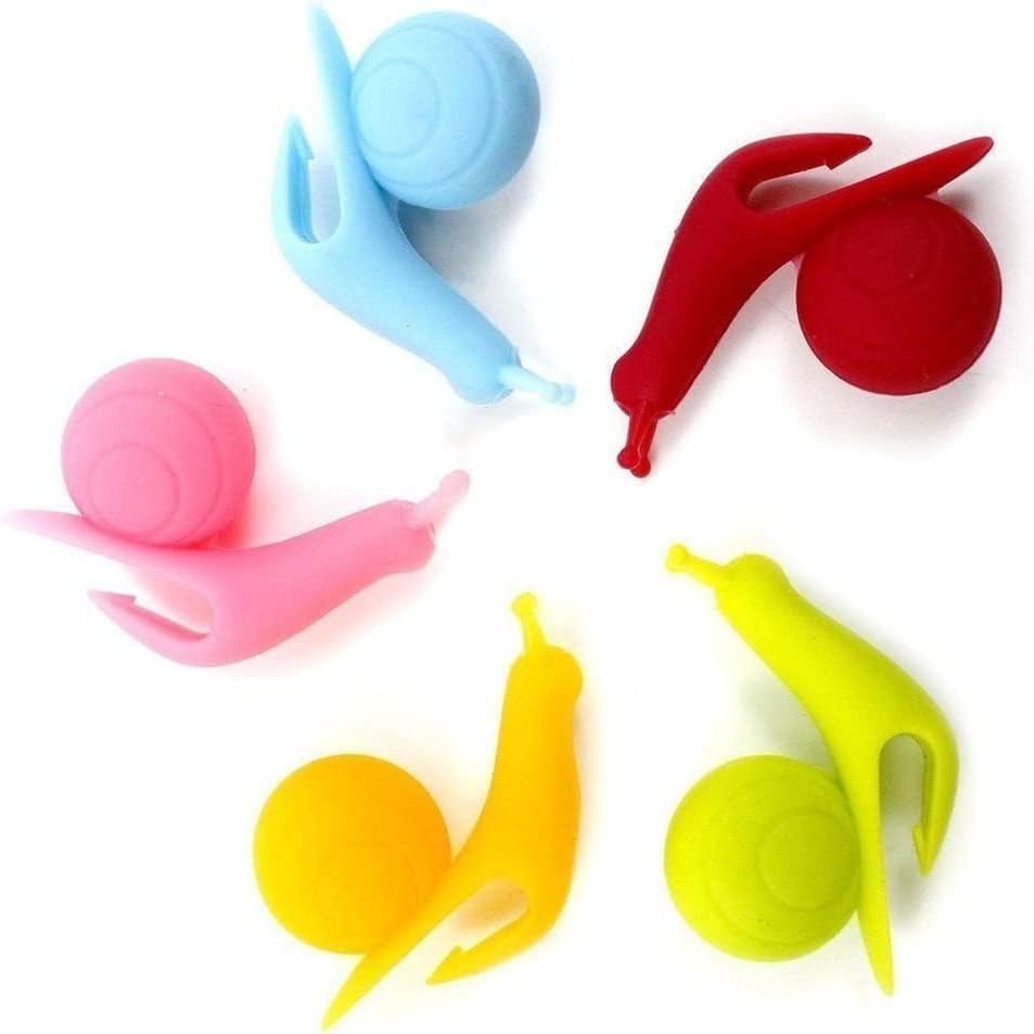 Cute Snail Shape Silicone Candy Colors Tea Infuser Strainer Bag Holder 5 PCS