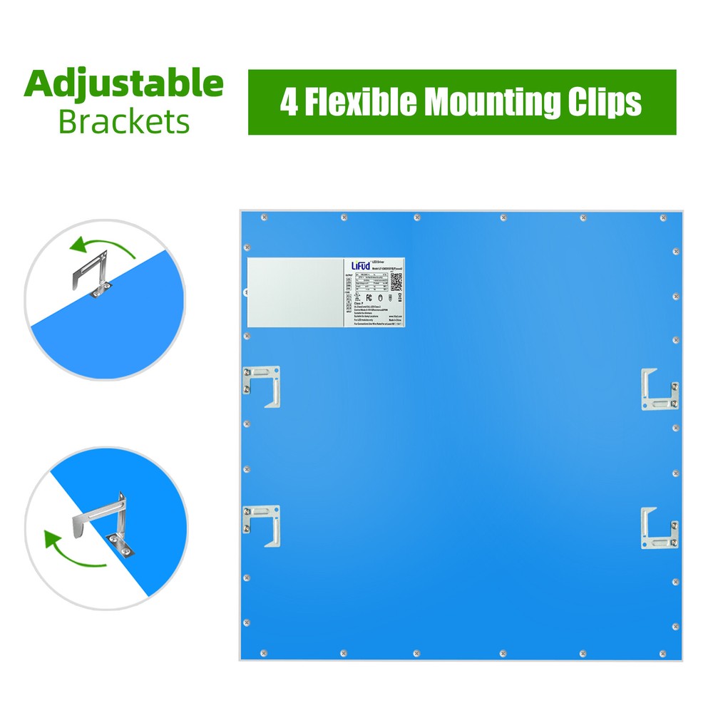 6Pack 2X2FT LED Flat Panel Light 45W Drop Ceiling Troffer Office Lamp 5000KWhite