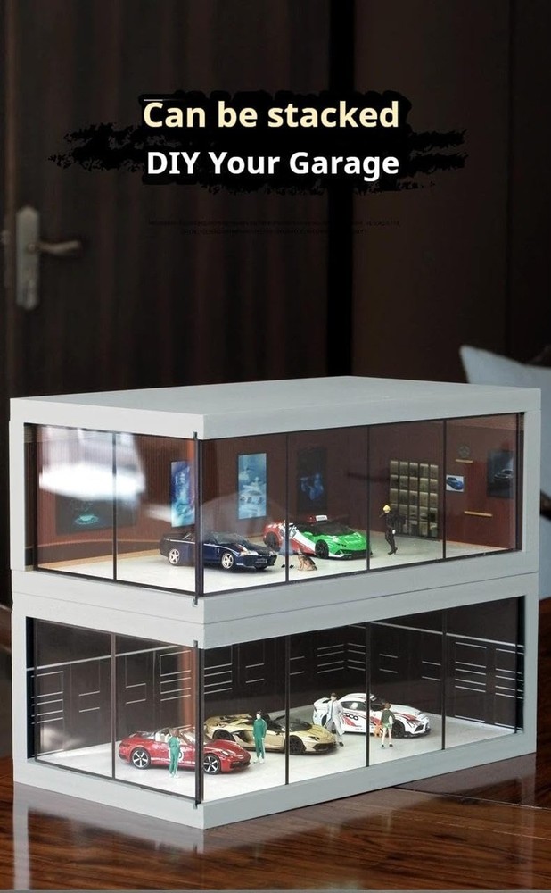 1:64 Car Model Display case with USB Lights, Storage for 1/64 Scale diecast M...